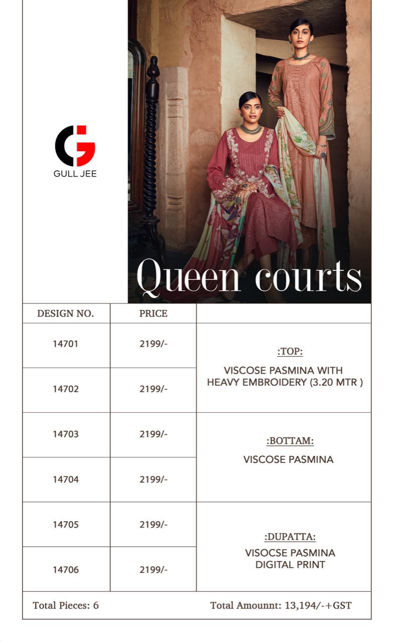 Gull Jee Queen Courts Fancy Festive Wear Pashmina Dress Material Collection 